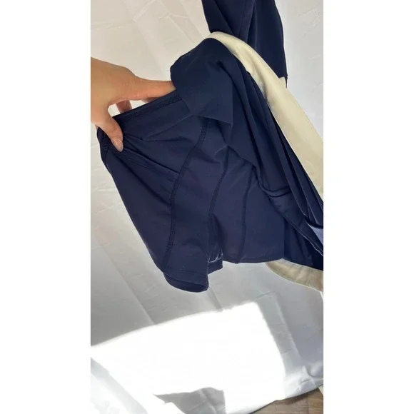 $235 NWOT STAUD Court Top Spin Navy Blue Halter Skirt Dress Contrast Trim $235 NWOT STAUD Court Top Spin Navy Blue Halter Skirt Dress Contrast Trim